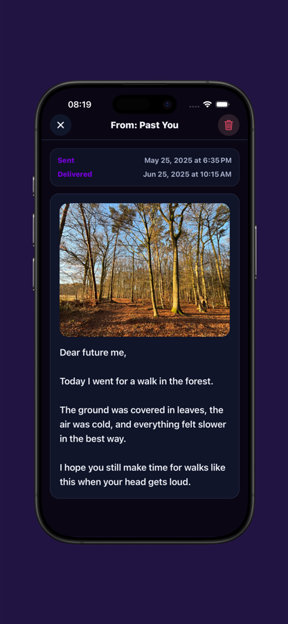 A delivered voice message
